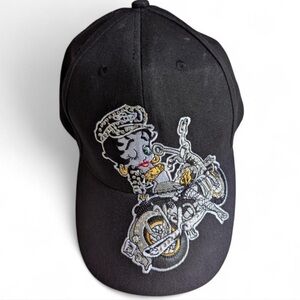Betty Boop Black Cap with Embroidered Design